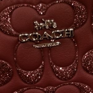 NWT COACH Leather Wristlet in Wine